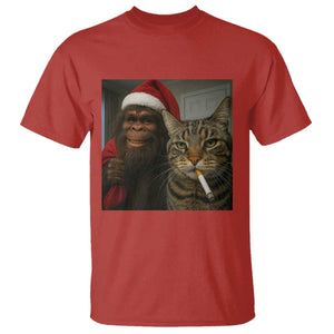 Funny Cat Selfie Bigfoot Christmas Sasquatch T Shirt TS14 Red Print Your Wear