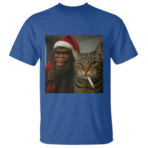 Funny Cat Selfie Bigfoot Christmas Sasquatch T Shirt TS14 Royal Blue Print Your Wear