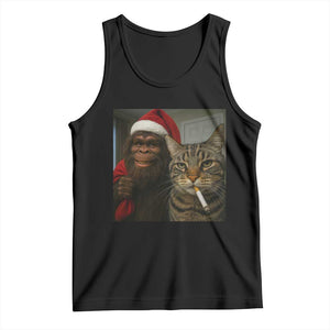 Funny Cat Selfie Bigfoot Christmas Sasquatch Tank Top TS14 Black Print Your Wear