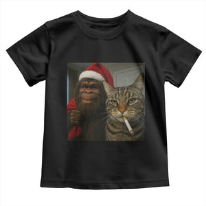 Funny Cat Selfie Bigfoot Christmas Sasquatch Toddler T Shirt TS14 Black Print Your Wear