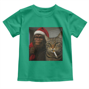 Funny Cat Selfie Bigfoot Christmas Sasquatch Toddler T Shirt TS14 Irish Green Print Your Wear
