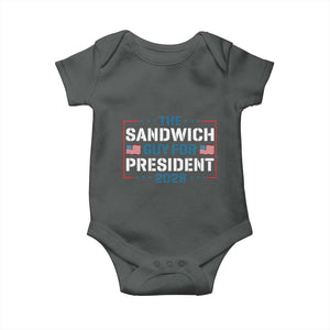 The Sandwich Guy for President 2028 Baby Onesie Free DC Funny Political Satire TS14 Dark Heather Print Your Wear