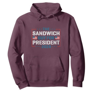 The Sandwich Guy for President 2028 Hoodie Free DC Funny Political Satire TS14 Maroon Print Your Wear