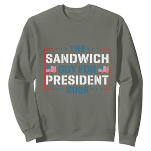 The Sandwich Guy for President 2028 Sweatshirt Free DC Funny Political Satire TS14 Military Green Print Your Wear