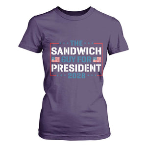 The Sandwich Guy for President 2028 T Shirt For Women Free DC Funny Political Satire TS14 Purple Print Your Wear