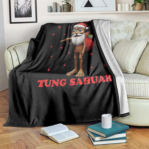 Funny Italian Brainrot Christmas Throw Blanket Tung Tung Tung Sahur Meme TS14 Print Your Wear