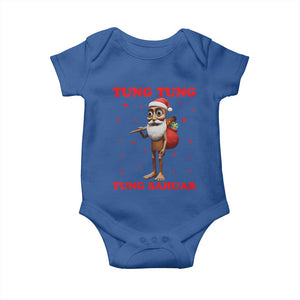 Funny Italian Brainrot Christmas Baby Onesie Tung Tung Tung Sahur Meme TS14 Royal Blue Print Your Wear