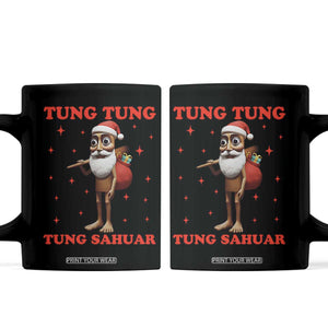 Funny Italian Brainrot Christmas Coffee Mug Tung Tung Tung Sahur Meme TS14 Black Print Your Wear