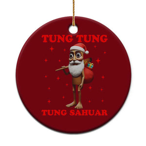 Funny Italian Brainrot Xmas Ceramic Ornament Tung Tung Tung Sahur Meme TS14 1pc Red Print Your Wear