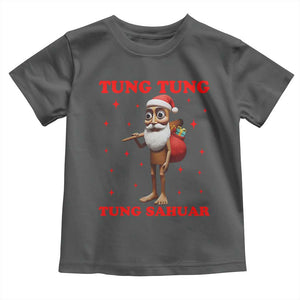 Funny Italian Brainrot Christmas Toddler T Shirt Tung Tung Tung Sahur Meme TS14 Dark Heather Print Your Wear