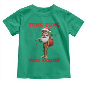 Funny Italian Brainrot Christmas Toddler T Shirt Tung Tung Tung Sahur Meme TS14 Irish Green Print Your Wear