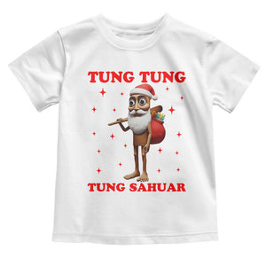 Funny Italian Brainrot Christmas Toddler T Shirt Tung Tung Tung Sahur Meme TS14 White Print Your Wear