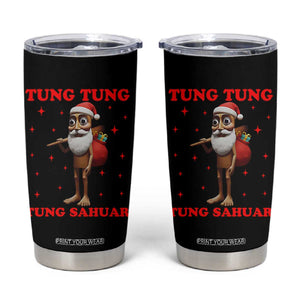 Funny Italian Brainrot Christmas Tumbler Cup Tung Tung Tung Sahur Meme TS14 Black Print Your Wear