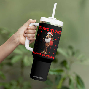 Funny Italian Brainrot Christmas Tumbler With Handle Tung Tung Tung Sahur Meme TS14 Print Your Wear