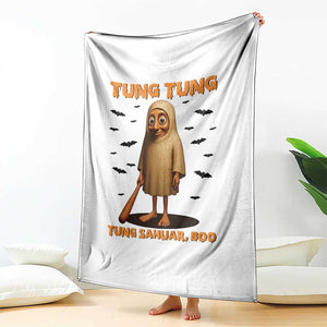 Funny Italian Brainrot Halloween Throw Blanket Tung Tung Tung Sahur Meme TS14 Print Your Wear