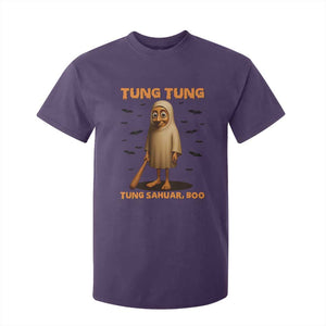 Funny Italian Brainrot Halloween T Shirt For Kid Tung Tung Tung Sahur Meme TS14 Purple Print Your Wear