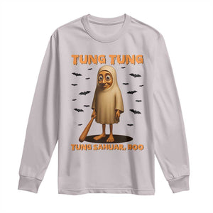 Funny Italian Brainrot Halloween Long Sleeve Shirt Tung Tung Tung Sahur Meme TS14 Ice Gray Print Your Wear