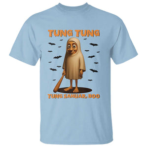 Funny Italian Brainrot Halloween T Shirt Tung Tung Tung Sahur Meme TS14 Light Blue Print Your Wear