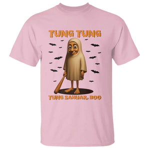 Funny Italian Brainrot Halloween T Shirt Tung Tung Tung Sahur Meme TS14 Light Pink Print Your Wear