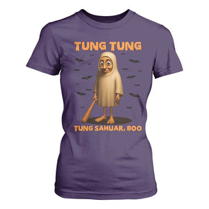 Funny Italian Brainrot Halloween T Shirt For Women Tung Tung Tung Sahur Meme TS14 Purple Print Your Wear
