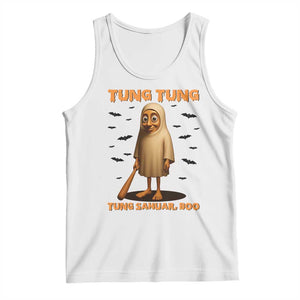 Funny Italian Brainrot Halloween Tank Top Tung Tung Tung Sahur Meme TS14 White Print Your Wear