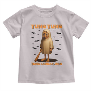 Funny Italian Brainrot Halloween Toddler T Shirt Tung Tung Tung Sahur Meme TS14 Ice Gray Print Your Wear
