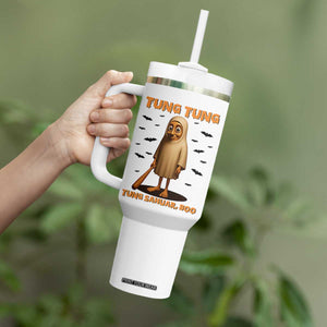 Funny Italian Brainrot Halloween Tumbler With Handle Tung Tung Tung Sahur Meme TS14 Print Your Wear