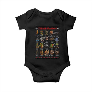 Italian Brainrot Christmas Baby Onesie Funny Brain Rot Gen-Z Meme TS14 Black Print Your Wear