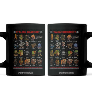 Italian Brainrot Christmas Coffee Mug Funny Brain Rot Gen-Z Meme TS14 Black Print Your Wear