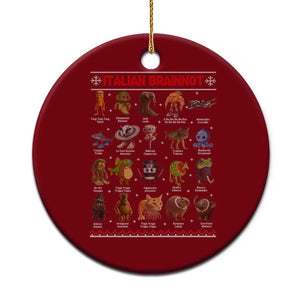 Italian Brainrot Xmas Ceramic Ornament Funny Brain Rot Gen-Z Meme TS14 1pc Red Print Your Wear