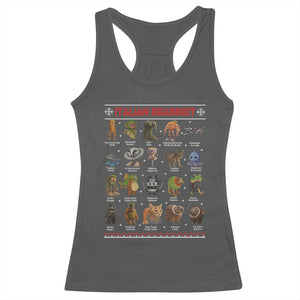 Italian Brainrot Christmas Racerback Tank Top Funny Brain Rot Gen-Z Meme TS14 Dark Heather Print Your Wear