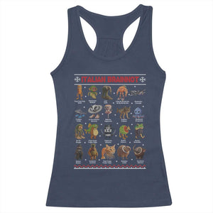 Italian Brainrot Christmas Racerback Tank Top Funny Brain Rot Gen-Z Meme TS14 Navy Print Your Wear