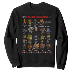 Italian Brainrot Christmas Sweatshirt Funny Brain Rot Gen-Z Meme TS14 Black Print Your Wear
