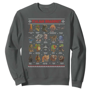 Italian Brainrot Christmas Sweatshirt Funny Brain Rot Gen-Z Meme TS14 Dark Heather Print Your Wear