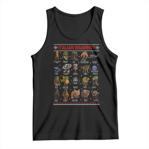 Italian Brainrot Christmas Tank Top Funny Brain Rot Gen-Z Meme TS14 Black Print Your Wear