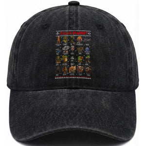 Italian Brainrot Christmas Washed Cotton Baseball Cap Funny Brain Rot Gen-Z Meme TS14 Washed Cap Universal Fit Black Print Your Wear