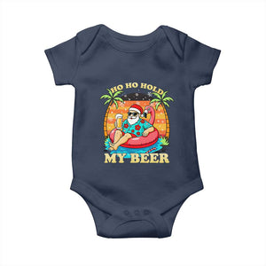 Santa Beer Christmas Baby Onesie Ho Ho Ho My Beer TS14 Navy Print Your Wear