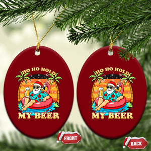Santa Beer Xmas Ceramic Ornament Ho Ho Ho My Beer TS14 Print Your Wear