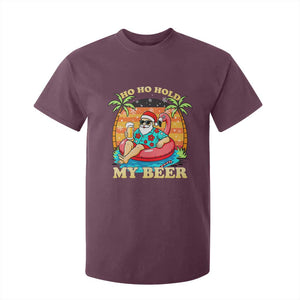 Santa Beer Christmas T Shirt For Kid Ho Ho Ho My Beer TS14 Maroon Print Your Wear