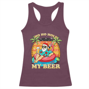 Santa Beer Christmas Racerback Tank Top Ho Ho Ho My Beer TS14 Maroon Print Your Wear