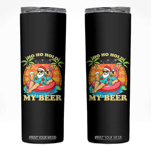 Santa Beer Christmas Skinny Tumbler Ho Ho Ho My Beer TS14 Black Print Your Wear