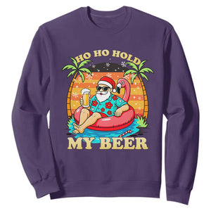 Santa Beer Christmas Sweatshirt Ho Ho Ho My Beer TS14 Purple Print Your Wear