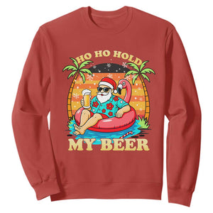 Santa Beer Christmas Sweatshirt Ho Ho Ho My Beer TS14 Red Print Your Wear