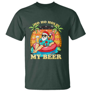 Santa Beer Christmas T Shirt Ho Ho Ho My Beer TS14 Dark Forest Green Print Your Wear