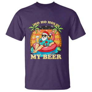 Santa Beer Christmas T Shirt Ho Ho Ho My Beer TS14 Purple Print Your Wear