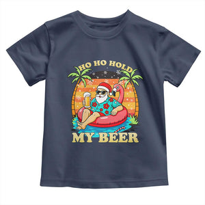 Santa Beer Christmas Toddler T Shirt Ho Ho Ho My Beer TS14 Navy Print Your Wear