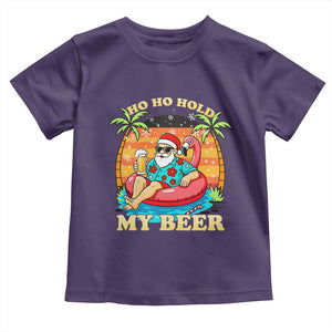 Santa Beer Christmas Toddler T Shirt Ho Ho Ho My Beer TS14 Purple Print Your Wear