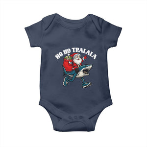 Tralalero Tralala Christmas Meme Baby Onesie Santa Xmas Ho Ho Ho TS14 Navy Print Your Wear