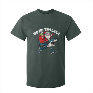 Tralalero Tralala Christmas Meme T Shirt For Kid Santa Xmas Ho Ho Ho TS14 Dark Forest Green Print Your Wear