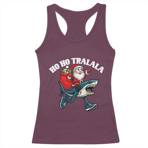 Tralalero Tralala Christmas Meme Racerback Tank Top Santa Xmas Ho Ho Ho TS14 Maroon Print Your Wear